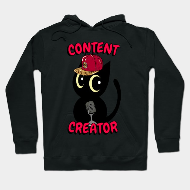 Cute black cat is a content creator Hoodie by Pet Station